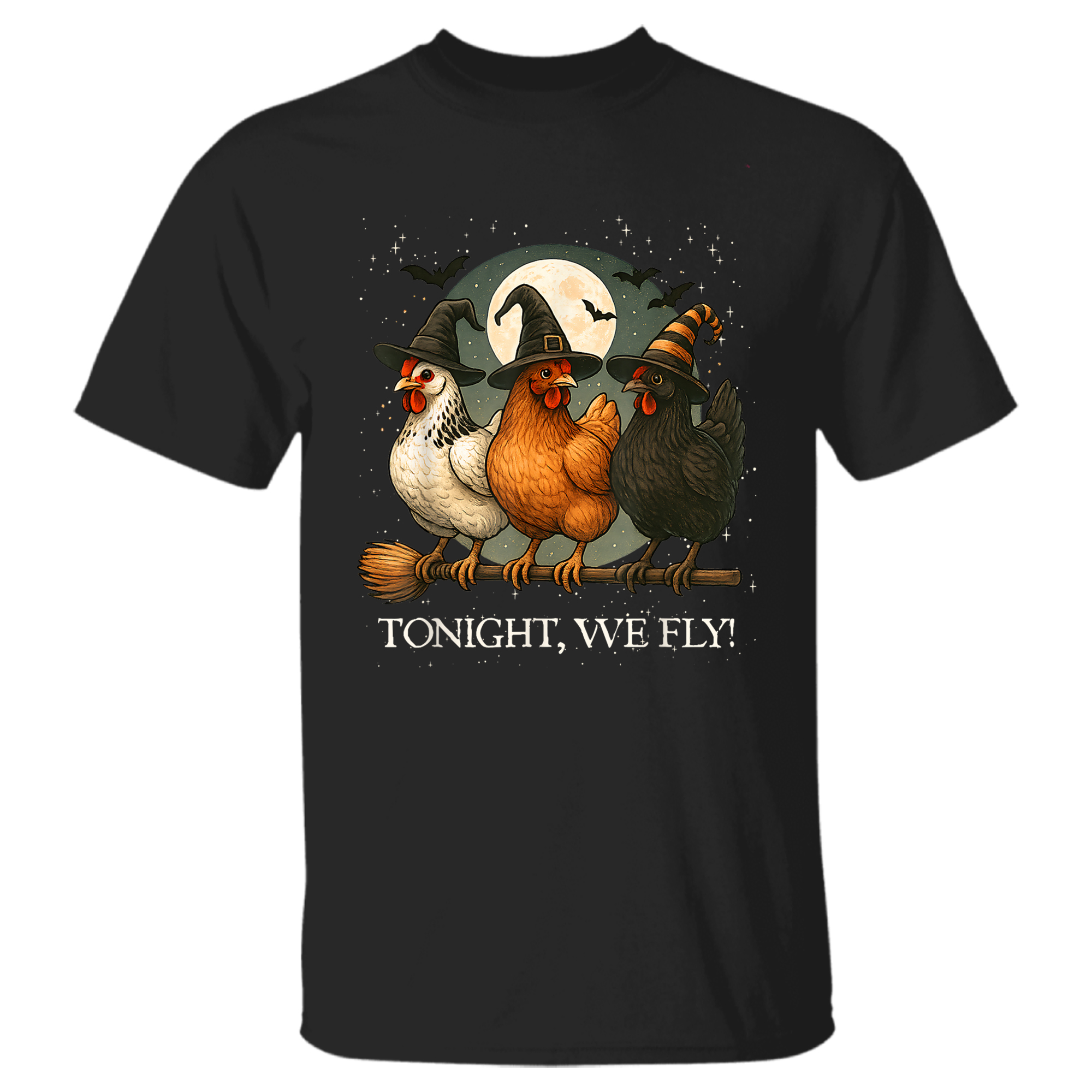 Tonight We Fly Funny Chicken Spooky Season Farm Halloween T- …